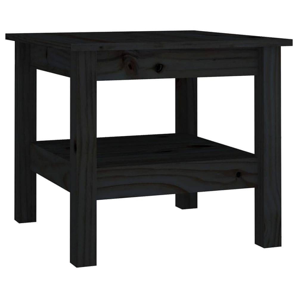 Vidaxl Konferenčný stolík čierny 45x45x40 cm masívna borovica